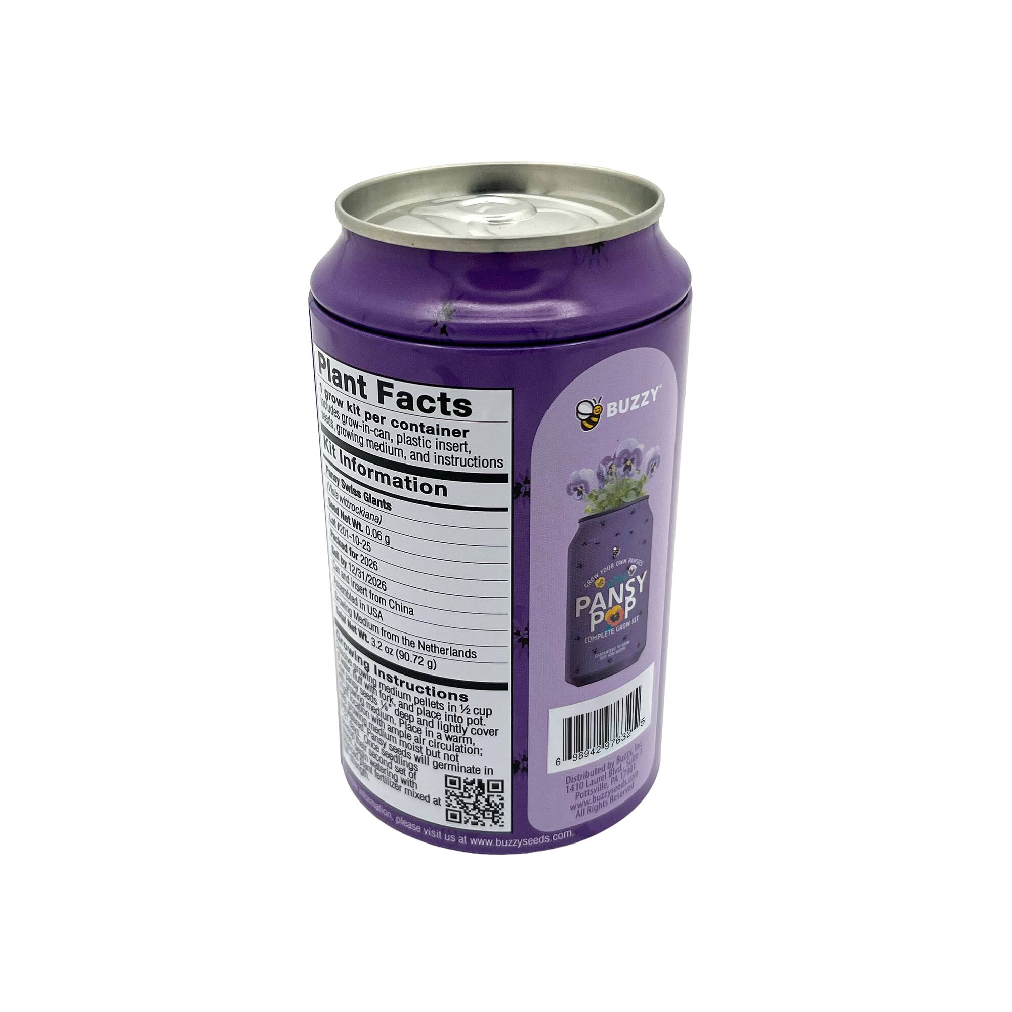 Buzzy® Pansy Soda Can Complete Grow Kit